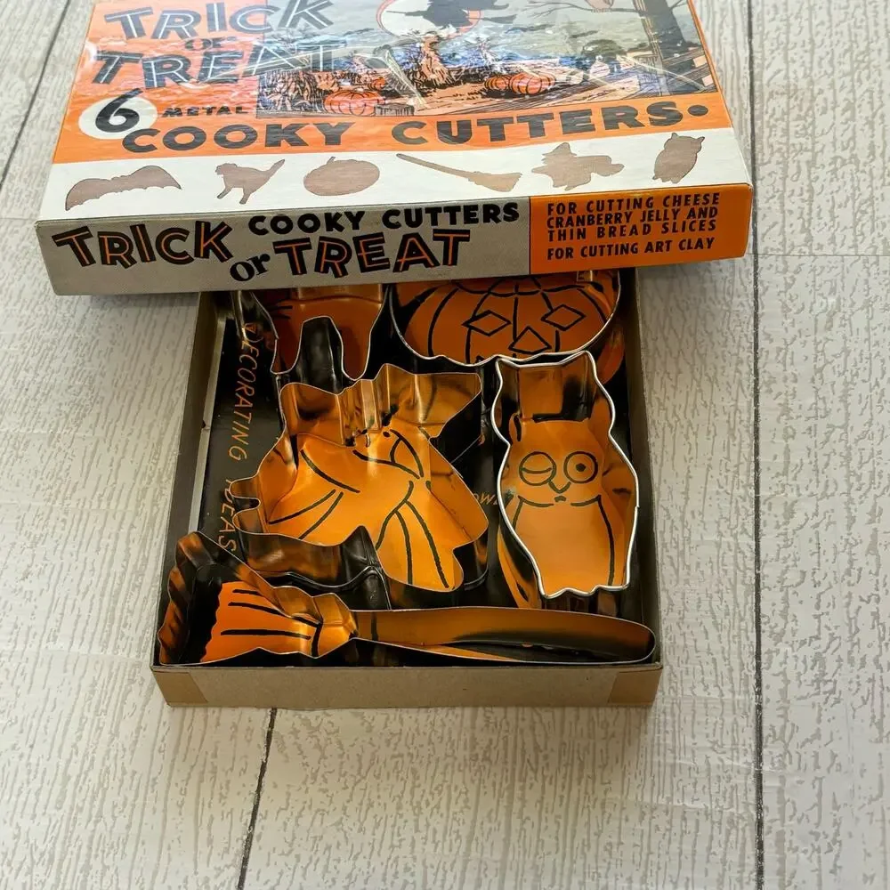 Vintage Trick Or Treat Cooky Cutters Set of 6